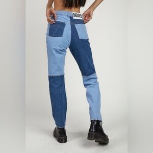 NWT The Ragged Priest mom jeans in quarter panel denim patchwork 26